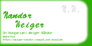 nandor weiger business card